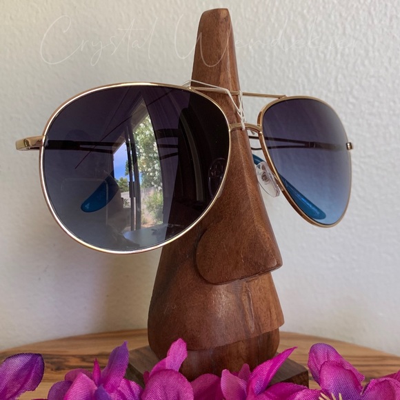 Blue & Gold Classic Aviator Sunglasses - Picture 5 of 6